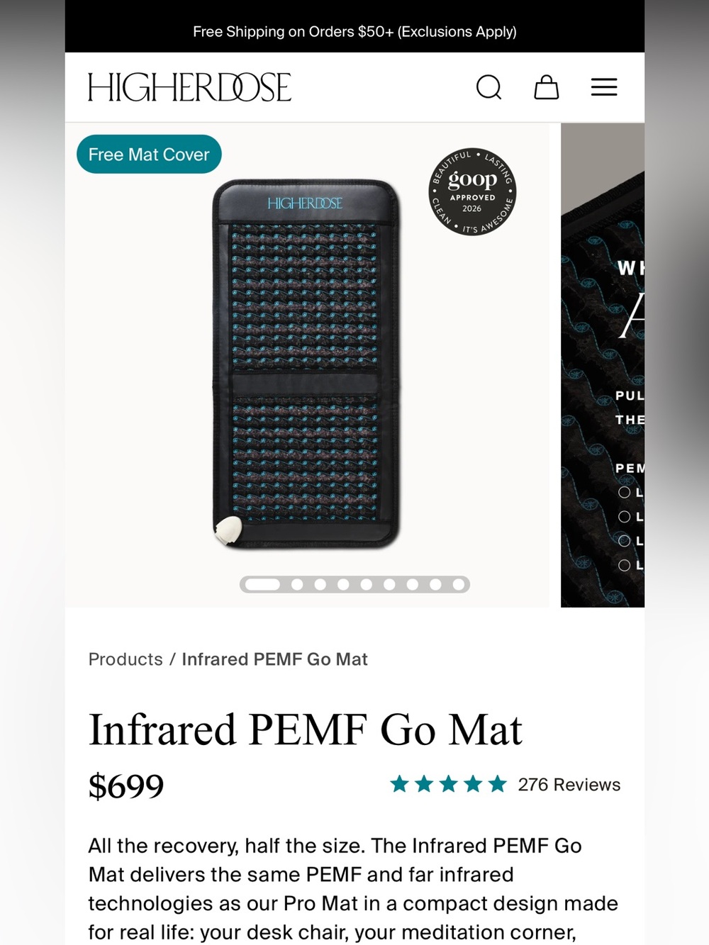 Higherdose Infrared PEMF Go Mat